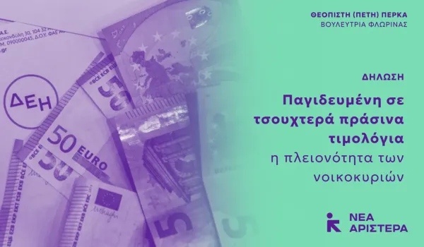 Πέτη Πέρκα: «Παγιδευμένη σε τσουχτερά πράσινα τιμολόγια η πλειονότητα των νοικοκυριών»