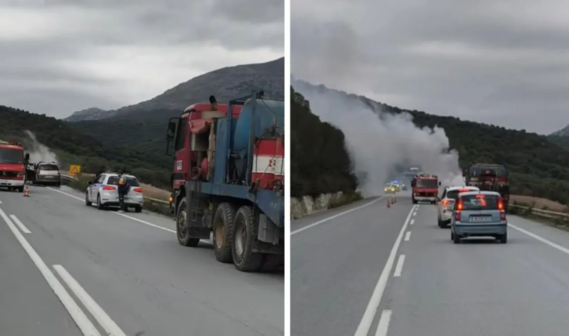 Φωτιά σε αυτοκίνητο στον ΒΟΑΚ – Απομακρύνθηκε οικογένεια με δύο παιδιά