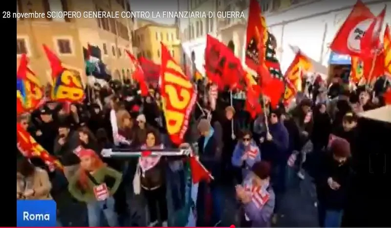 Ιταλία: Η γενική απεργία των «συνδικάτων βάσης» απέναντι στον προϋπολογισμό Μελόνι